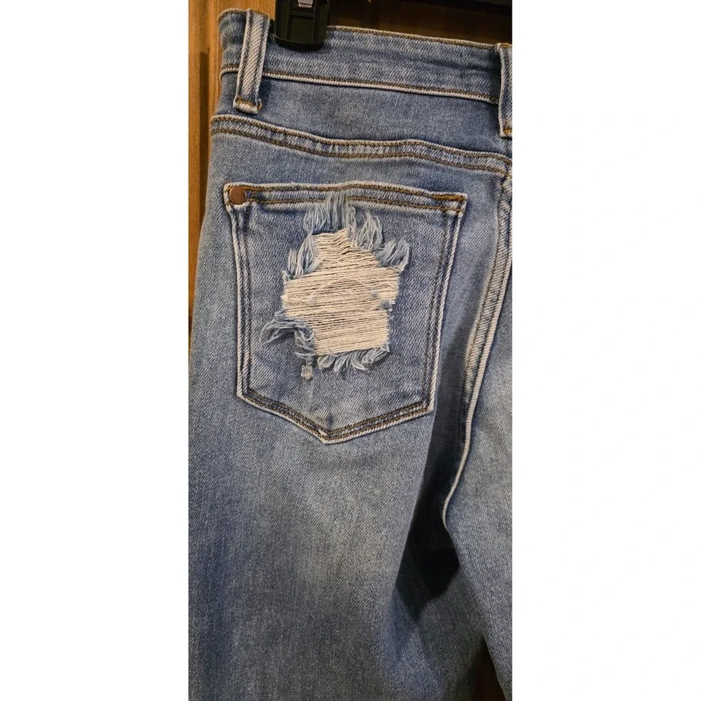 Judy Blue Mommin' Ain't Easy Boyfriend Jeans Womens 1/25 Relaxed Distressed‎ NWT - Picture 8 of 12